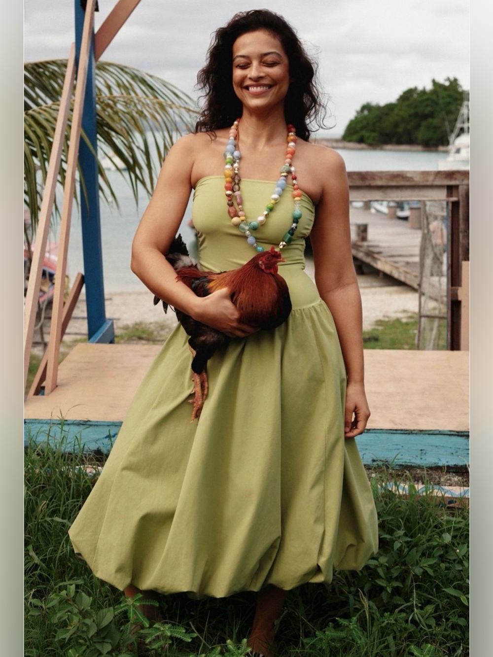 ❤️‍🔥Firm Price❤️‍🔥Mare Mare Strapless Drop-Waist Bubble Midi Dress
